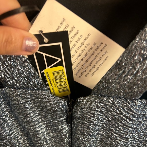 Alex Evenings NEW blue metallic jewel embellished midi gown size 16 Plus gems - Picture 5 of 11